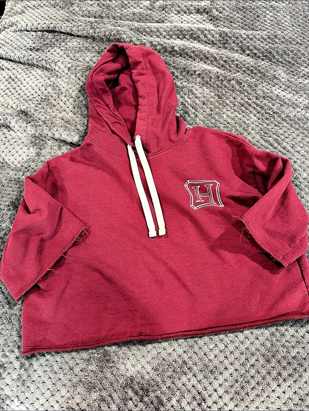 Harry Potter Hogwarts Crest Cropped Hoodie Small